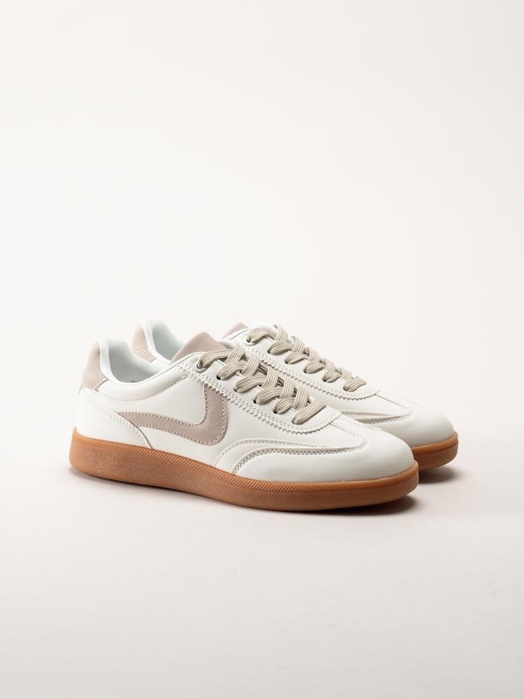 Rugged Gear - Vita retro sneakers i skinnimitation