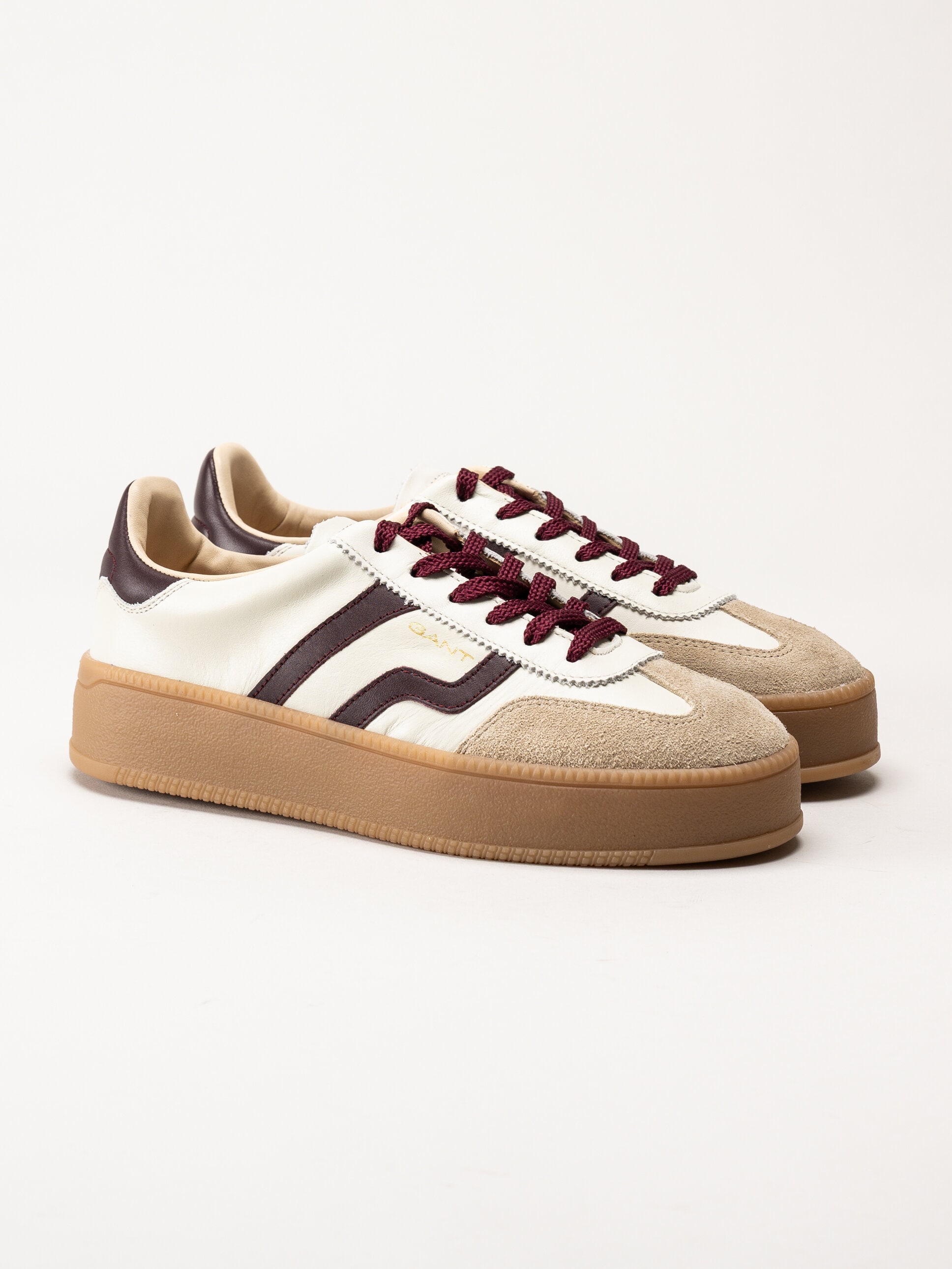 Gant Footwear - Cuzmani - Vita retro platåsneakers i skinn och mocka