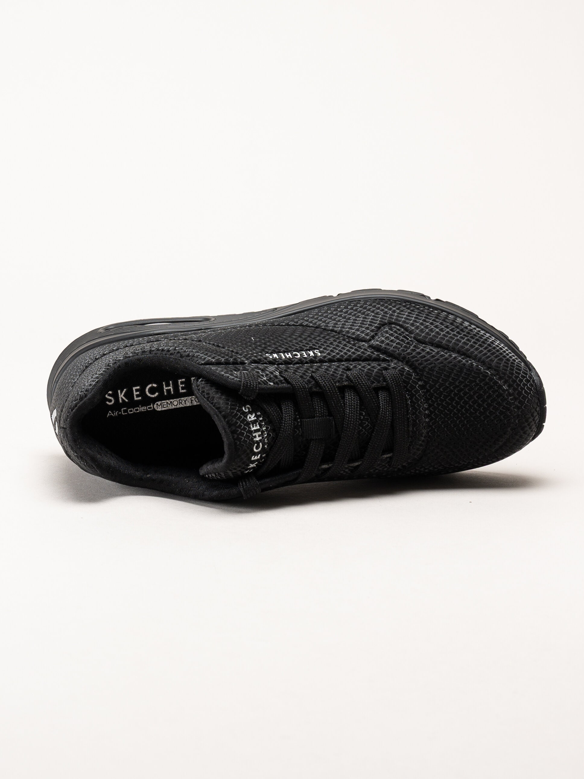 Skechers - Uno - Shiny Scale - Svarta sneakers med ormmönster