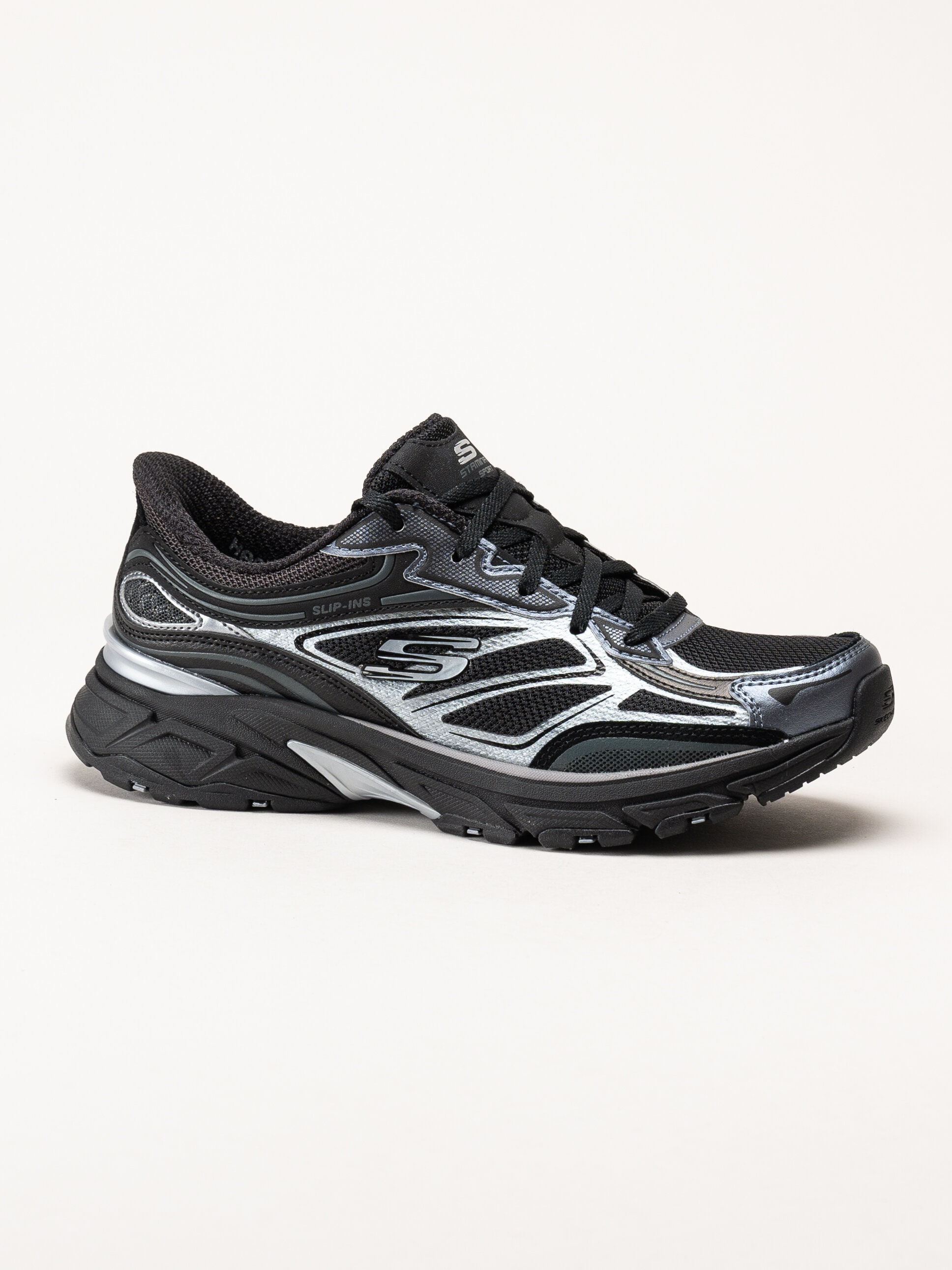 Skechers - Slip-Ins Stamina Sport - Svarta slip-ins sportskor
