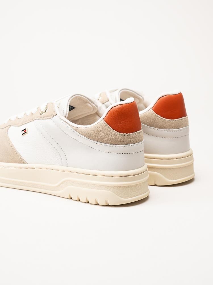 Tommy Hilfiger - TH Sporty Cupsole - Vita sneakers i skinn och mocka