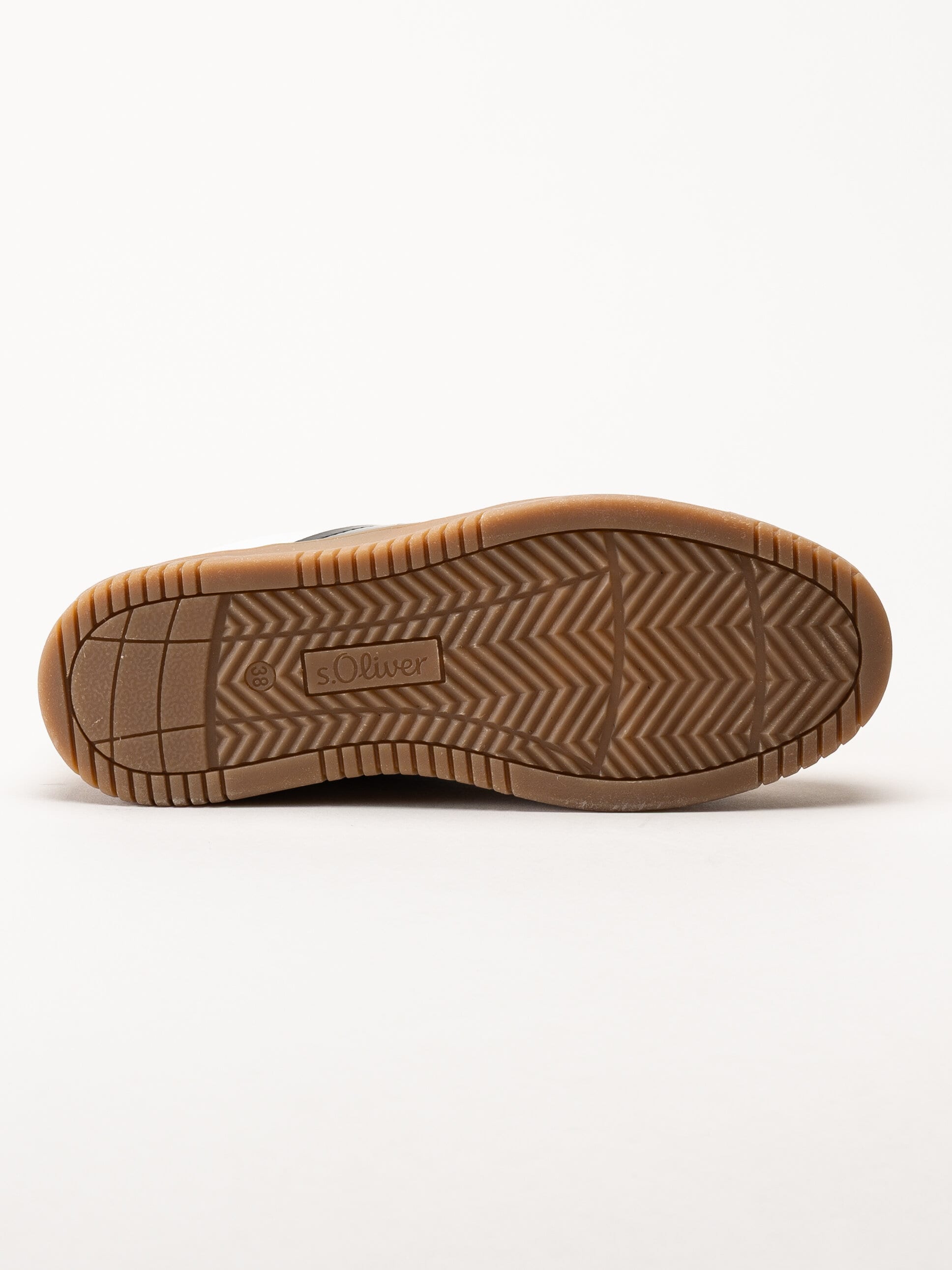 S.Oliver - Vita sneakers med partier i beige och svart