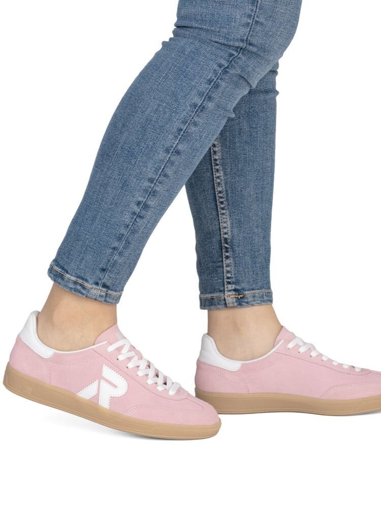 Rieker - Rosa sneakers i mocka