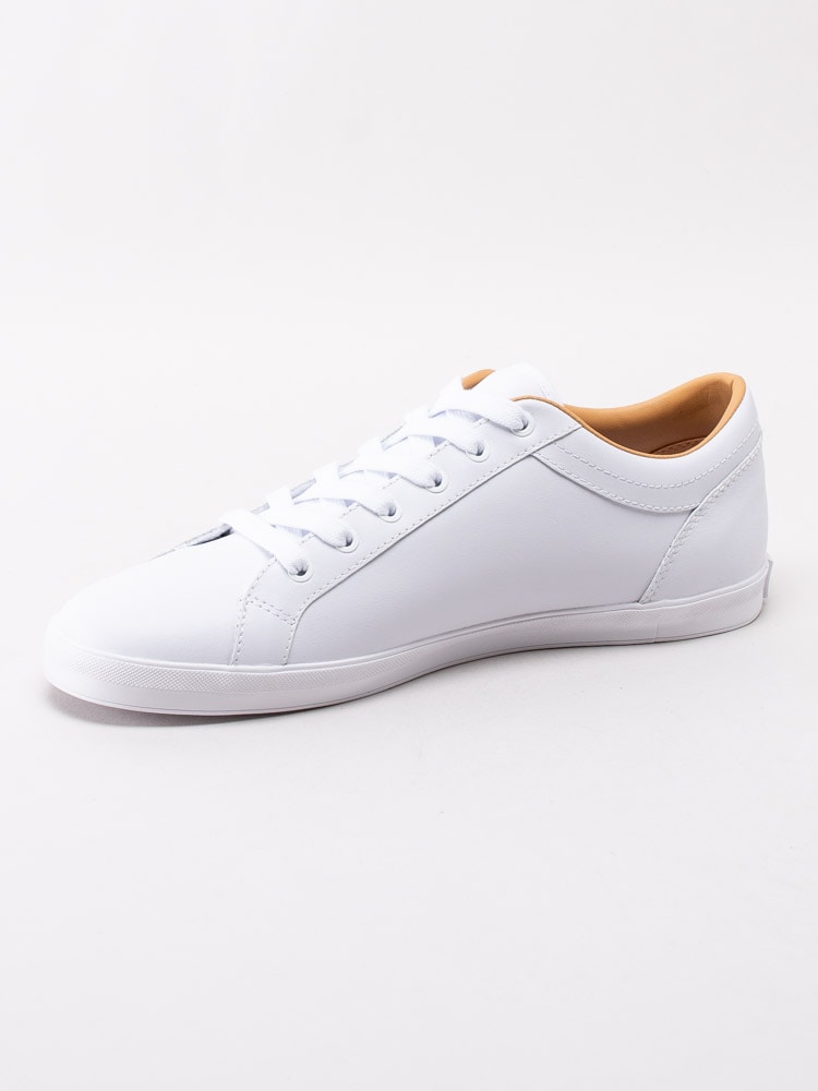 58201037 Fred Perry Baseline Leather B6158-100 Vita tennis-sneakers i skinn med broderad logotyp-2