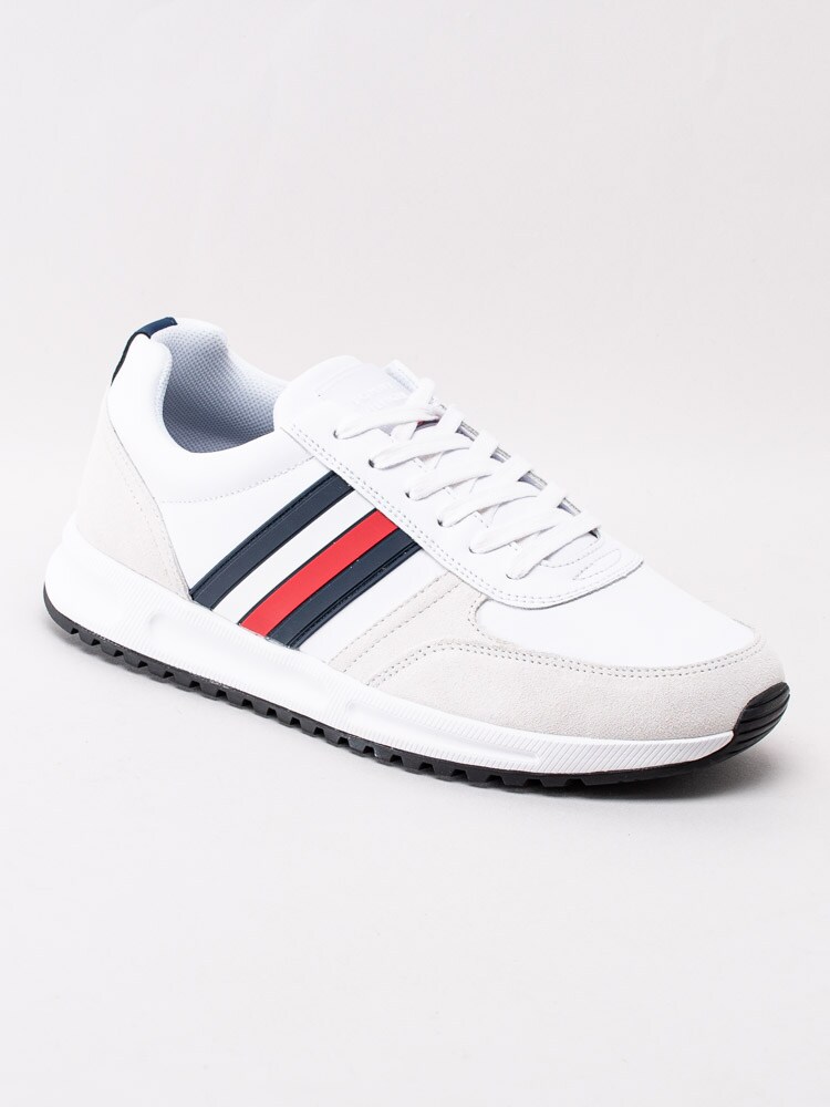 58201068 Tommy Hilfiger Modern Corporate Leather Runner FM02662-YBS Vita sneakers signaturfärger-1