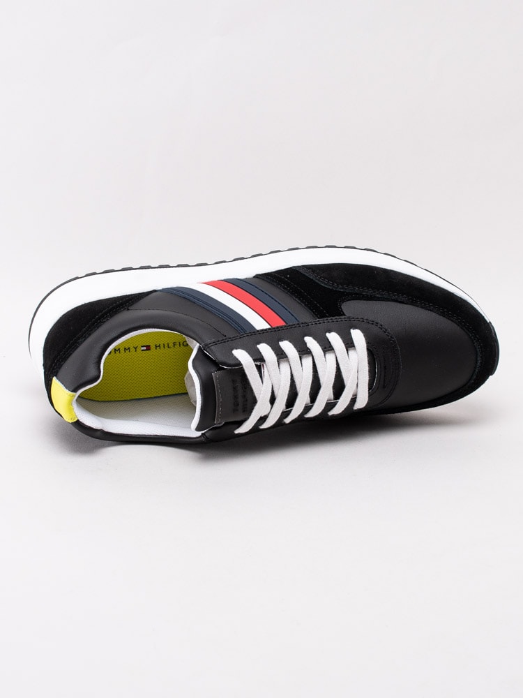 58201069 Tommy Hilfiger Modern Corporate Leather Runner FM02662-BDS Svarta sneakers med signaturfärger-4