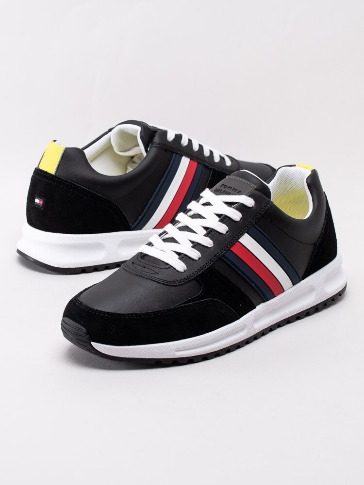 58201069 Tommy Hilfiger Modern Corporate Leather Runner FM02662-BDS Svarta sneakers med signaturfärger-6