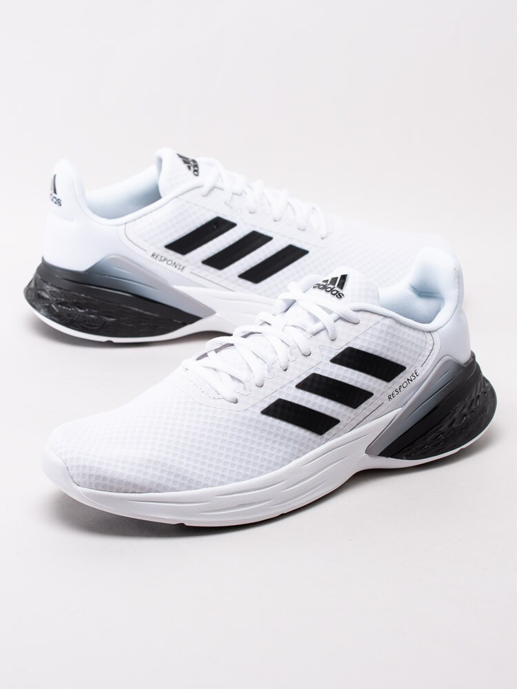 58203001 Adidas Response SR FX3626 Vita sportskor med svarta stripes i textil -6