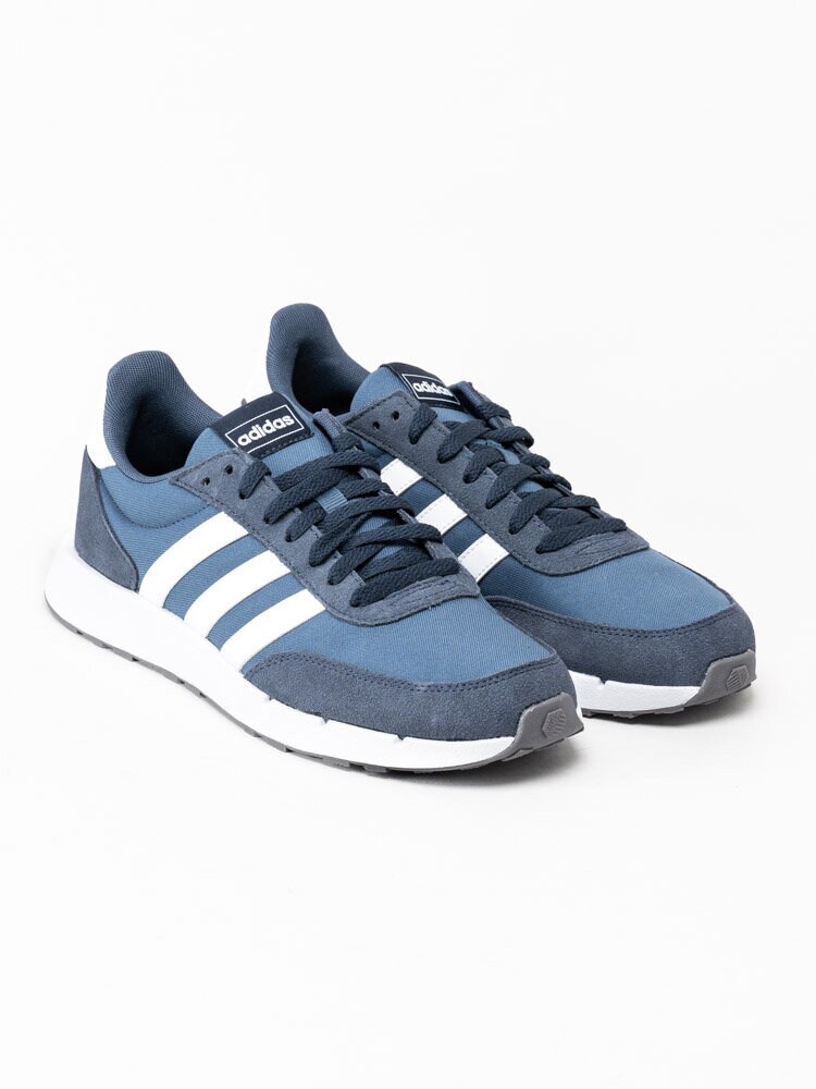 Adidas - Run 60s 2.0 - Blå sportskor med vita stripes