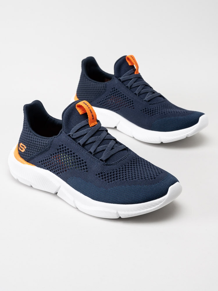 Skechers - Mens Ingram Brexie - Blå sportskor med orange detaljer