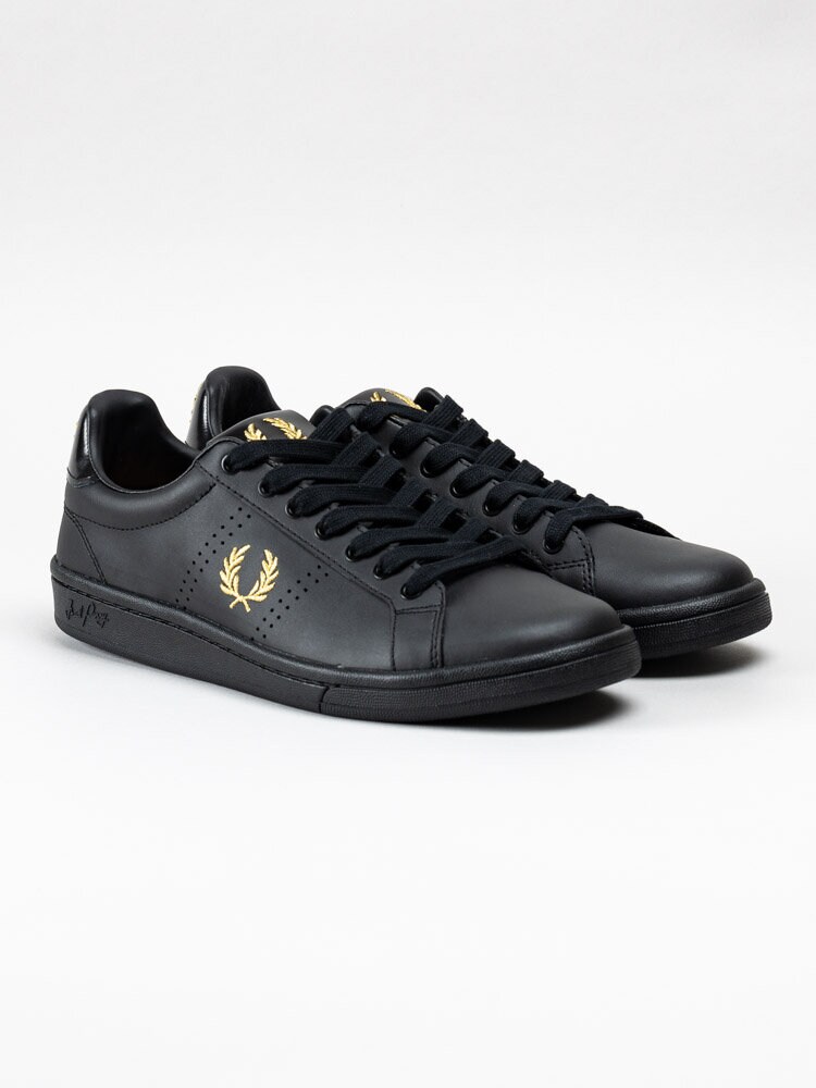 Fred Perry - Svarta sneakers i skinn