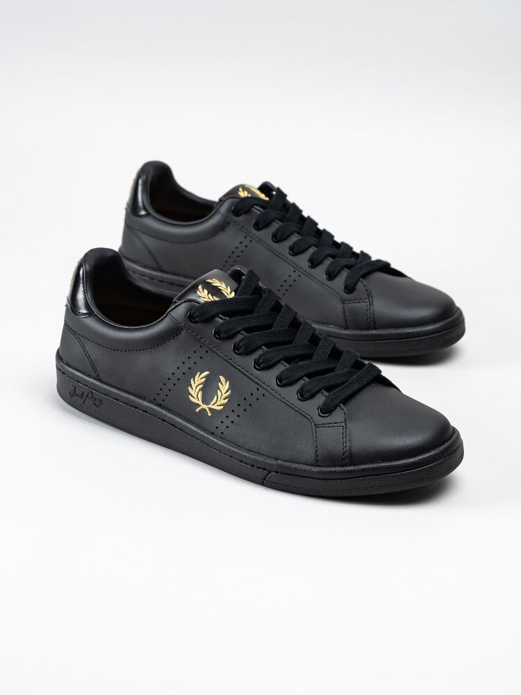 Fred Perry - Svarta sneakers i skinn