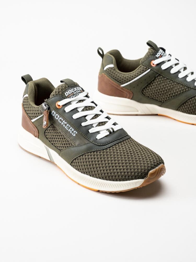 Dockers - Gröna sportiga sneakers i textil