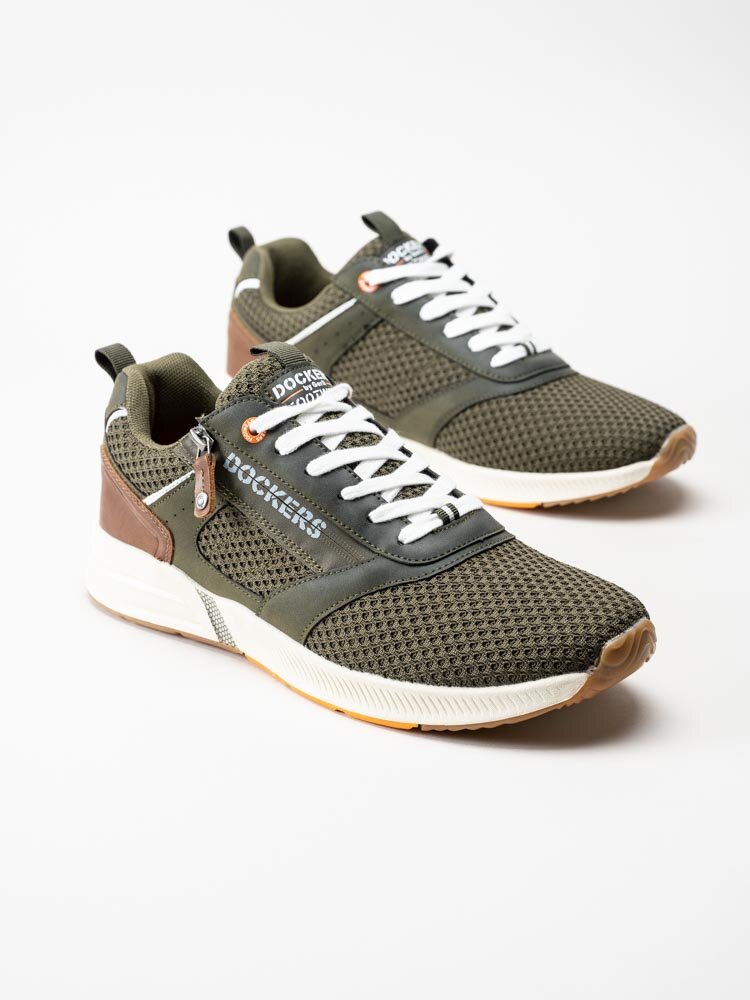 Dockers - Gröna sportiga sneakers i textil