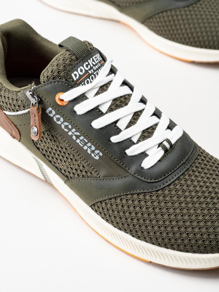 Dockers - Gröna sportiga sneakers i textil