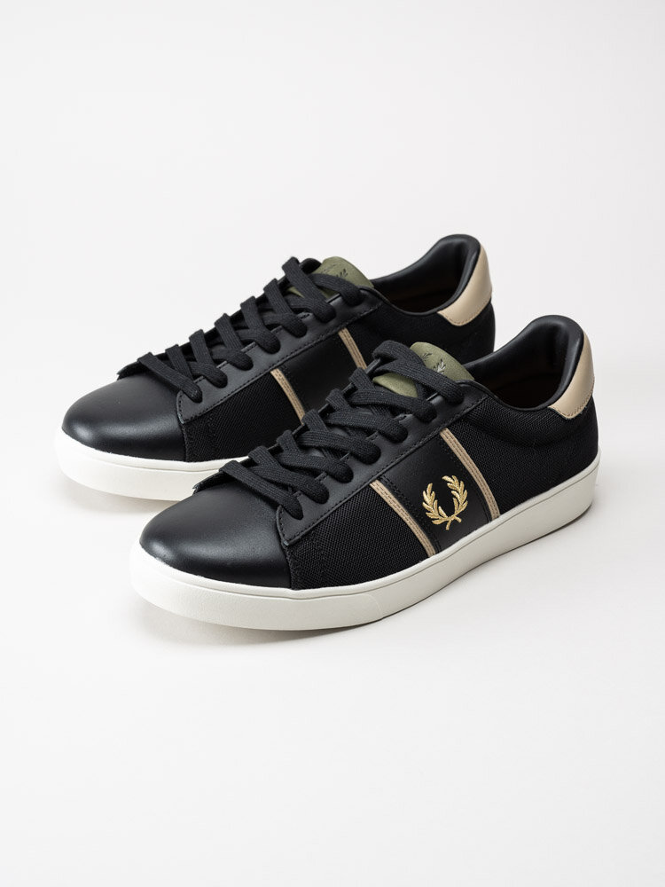 Fred Perry - Spencer Mesh Leather - Svarta sneakers i skinn och mesh