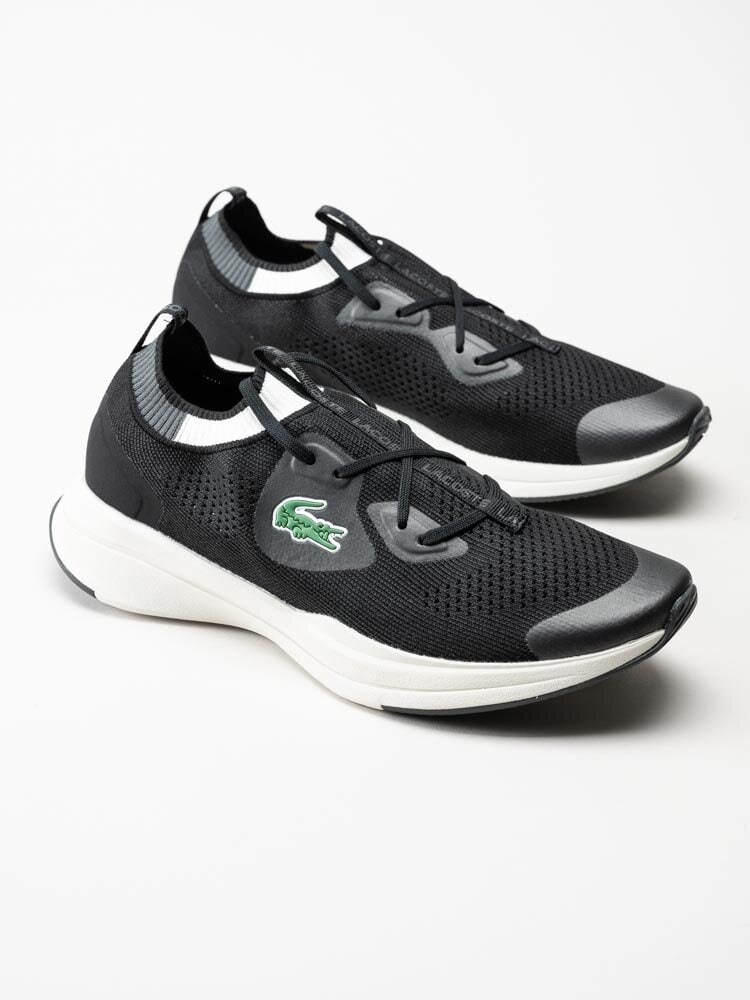 Lacoste - Run Spin Knit 0121 1 - Svarta slip on sneakers i textil