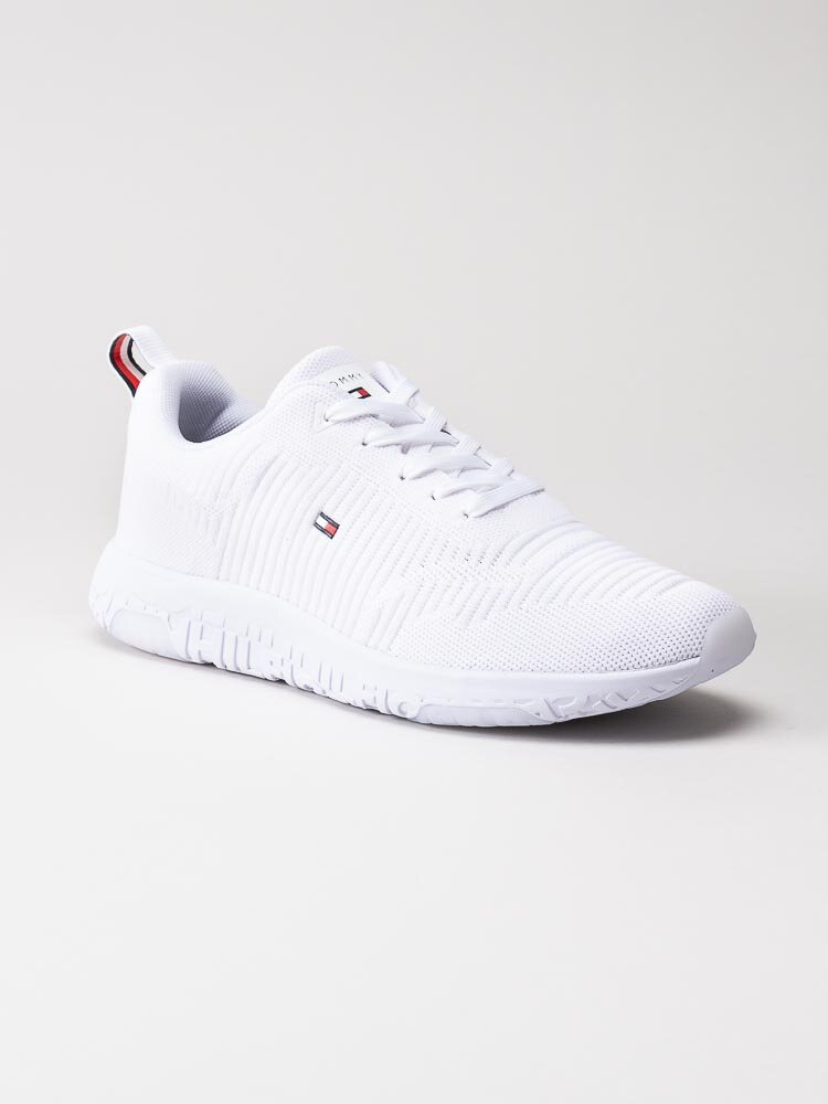 Tommy Hilfiger - Corporate Knit Rib Runner - Vita sneakers i textil