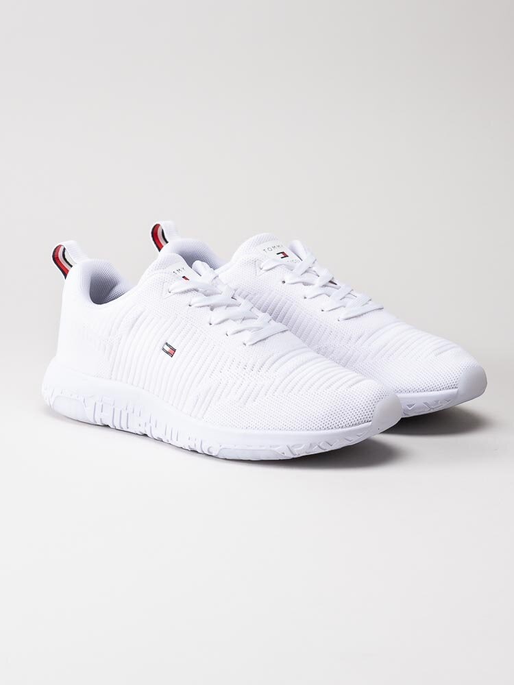 Tommy Hilfiger - Corporate Knit Rib Runner - Vita sneakers i textil