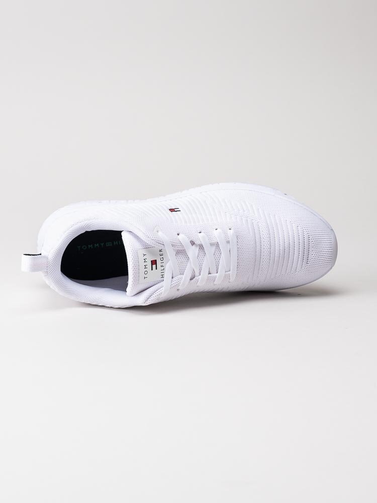 Tommy Hilfiger - Corporate Knit Rib Runner - Vita sneakers i textil