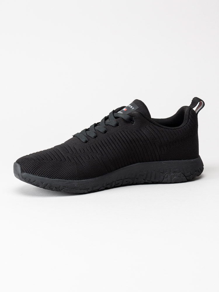 Tommy Hilfiger - Corporate Knit Rib Runner - Svarta sneakers i textil