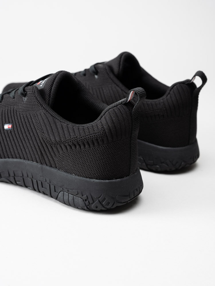 Tommy Hilfiger - Corporate Knit Rib Runner - Svarta sneakers i textil