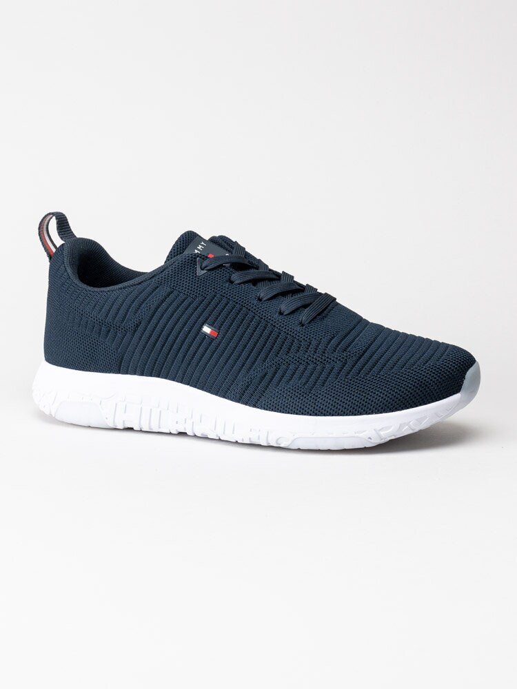 Tommy Hilfiger - Corporate Knit Rib Runner - Blå sneakers i textil