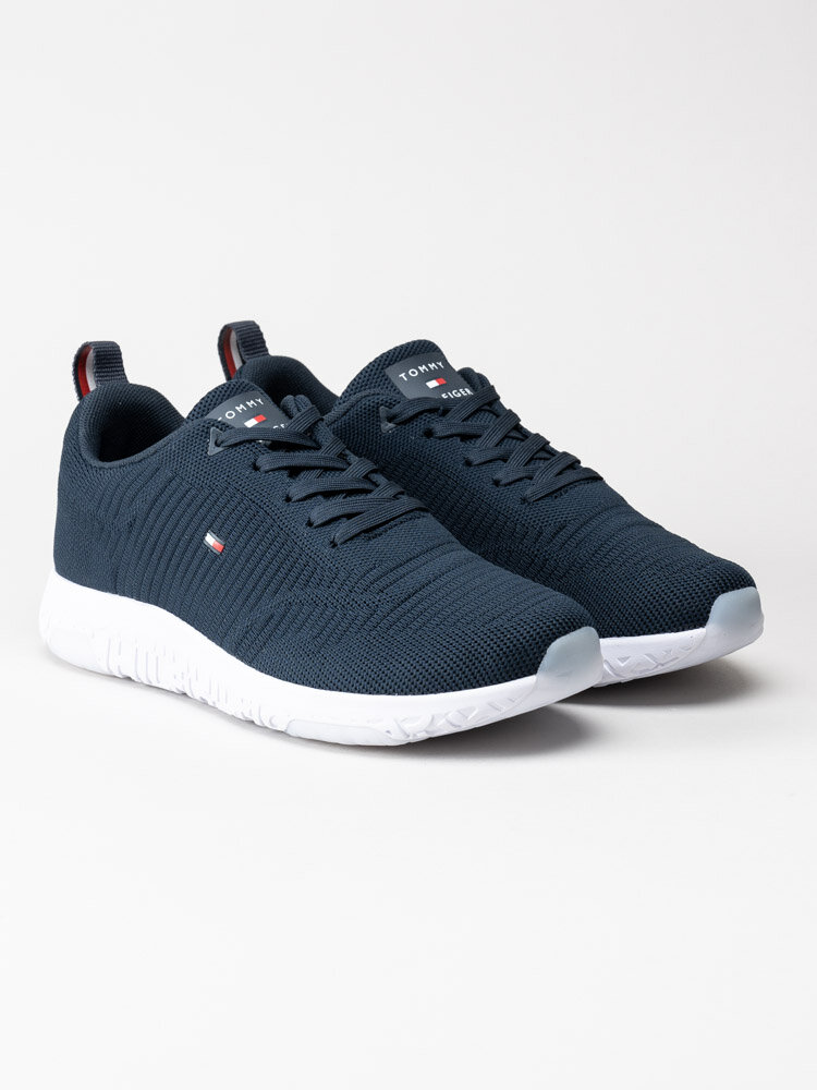 Tommy Hilfiger - Corporate Knit Rib Runner - Blå sneakers i textil