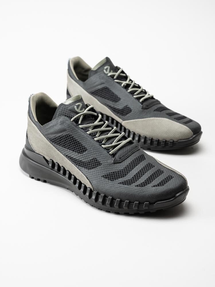 Ecco - Zipflex - Svarta sneakers med gröna partier