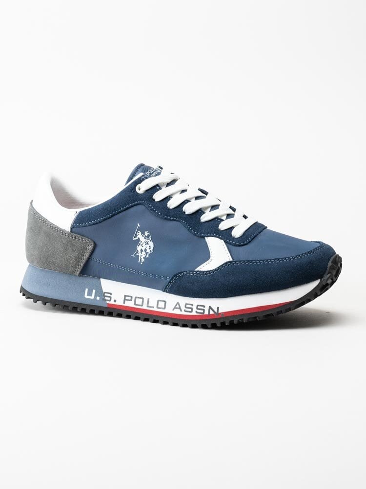 U.S. Polo Assn. - CLEEF001M - Blå sneakers i mocka och textil