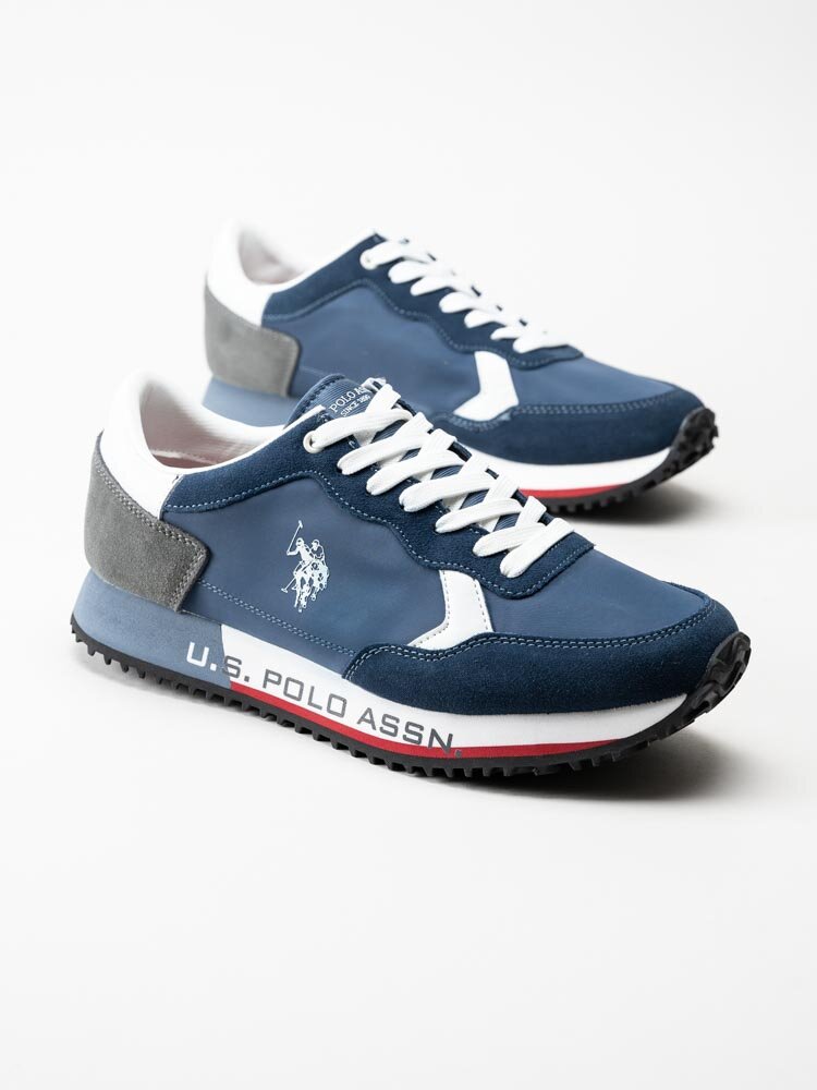 U.S. Polo Assn. - CLEEF001M - Blå sneakers i mocka och textil