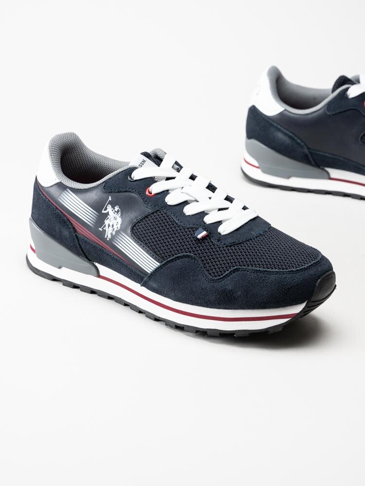 U.S. Polo Assn. - JONAS005 - Blå sneakers i mocka och textil
