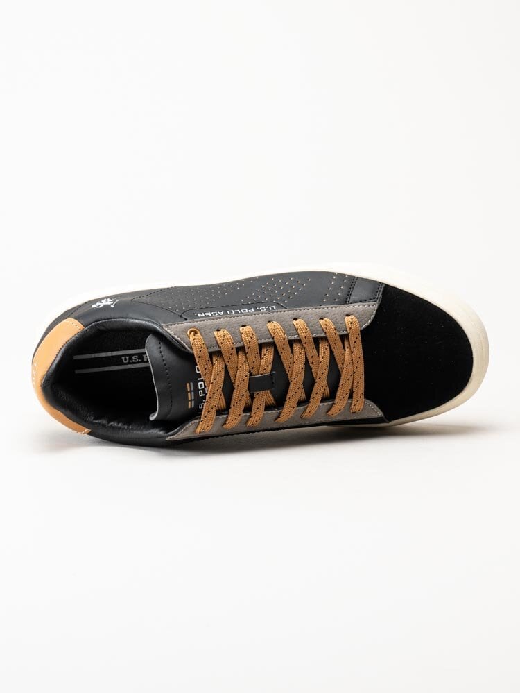 U.S. Polo Assn. - URUS001A - Svarta sneakers med bruna detaljer