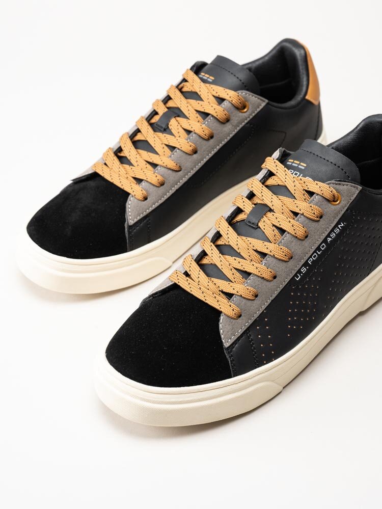 U.S. Polo Assn. - URUS001A - Svarta sneakers med bruna detaljer