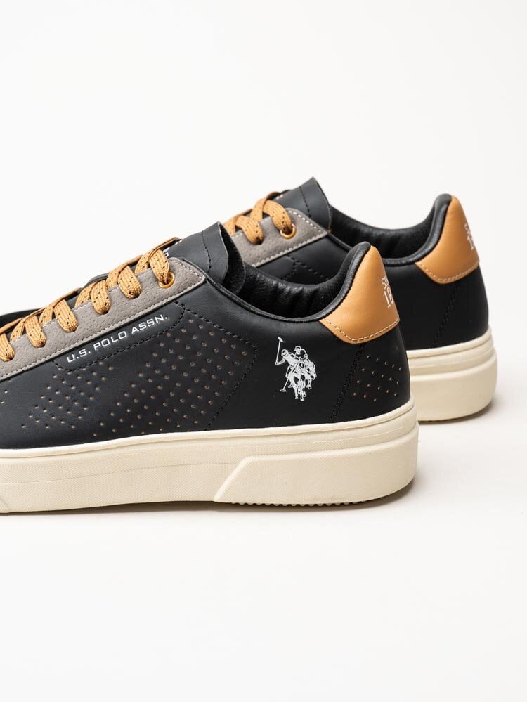 U.S. Polo Assn. - URUS001A - Svarta sneakers med bruna detaljer