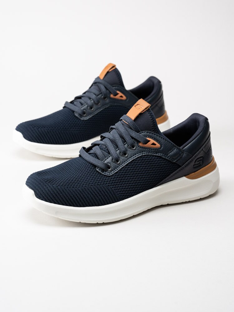 Skechers - Lattimore Lasiter - Blå sportiga sneakers i textil