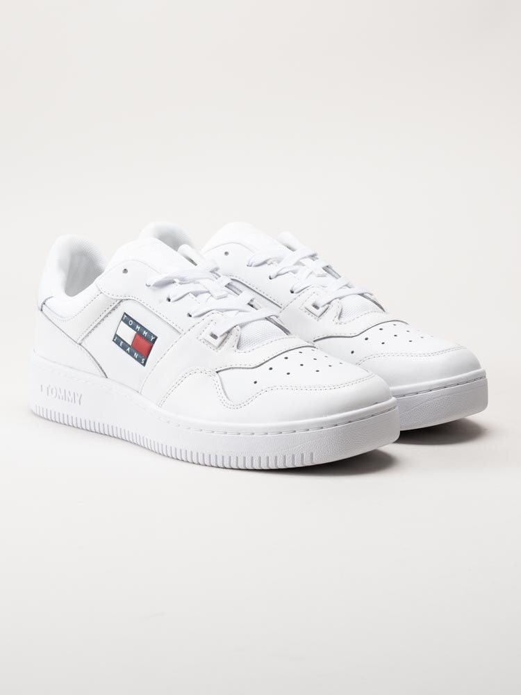 Tommy Hilfiger - Retro basket - Vita sneakers i skinn