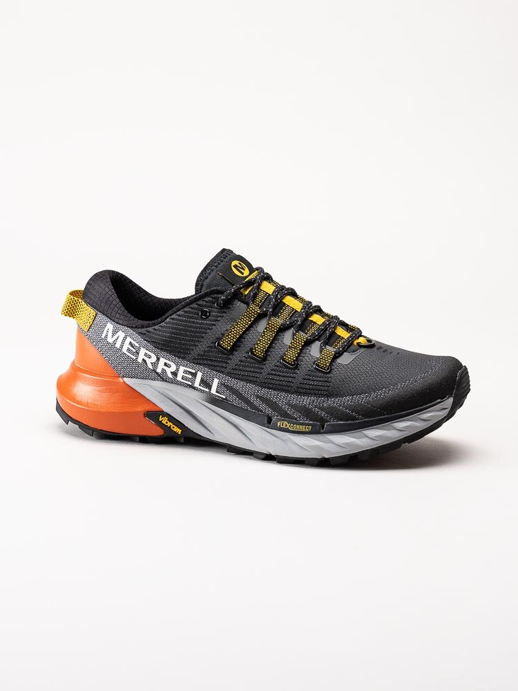 Merrell - Agility Peak 4 - Svarta sporskor med gula och orange detaljer