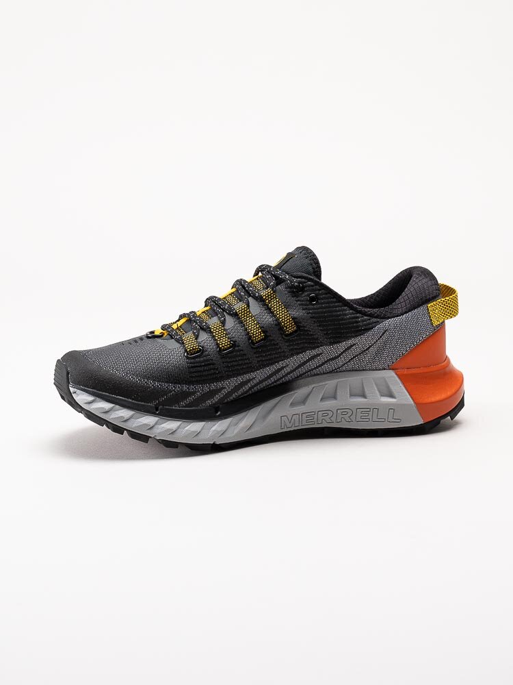 Merrell - Agility Peak 4 - Svarta sporskor med gula och orange detaljer