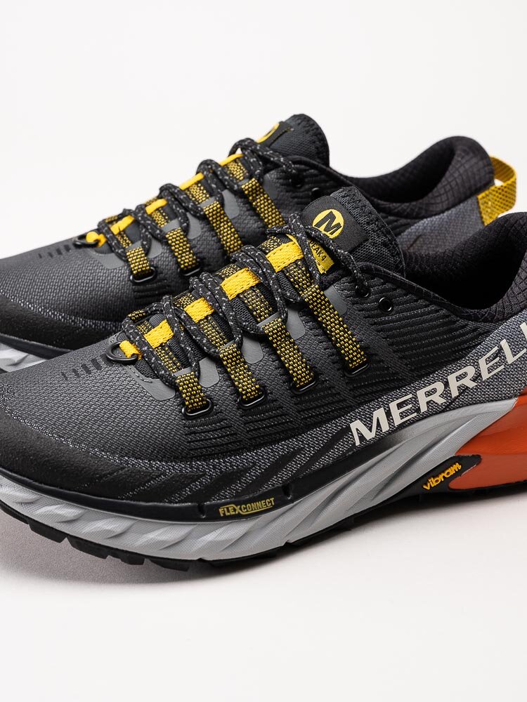 Merrell - Agility Peak 4 - Svarta sporskor med gula och orange detaljer