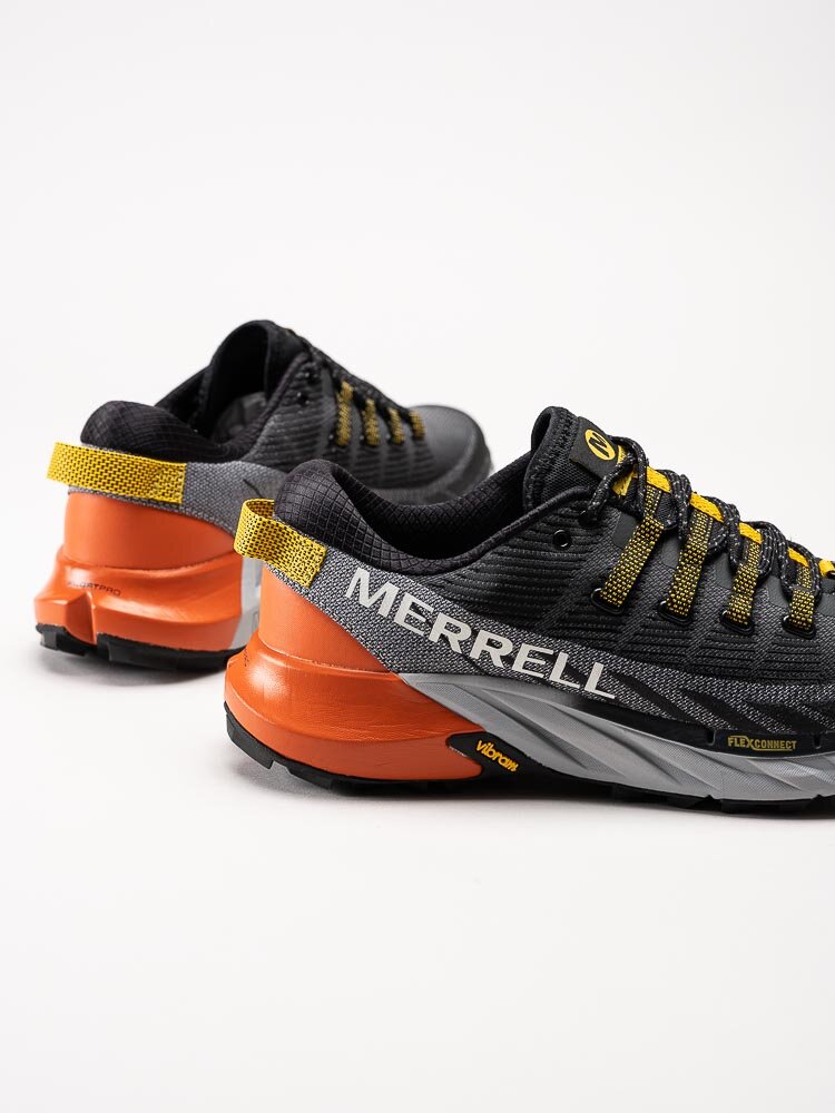 Merrell - Agility Peak 4 - Svarta sporskor med gula och orange detaljer