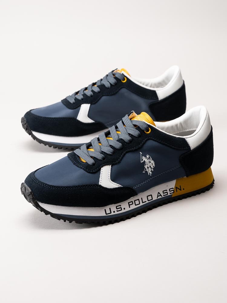 U.S. Polo Assn. - CLEEF001A - Blå sneakers med vita och gula partier