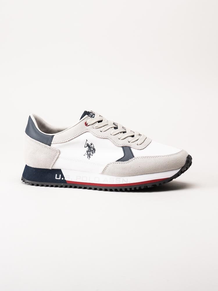 U.S. Polo Assn. - CLEEF001A - Vita sneakers i textil och mocka