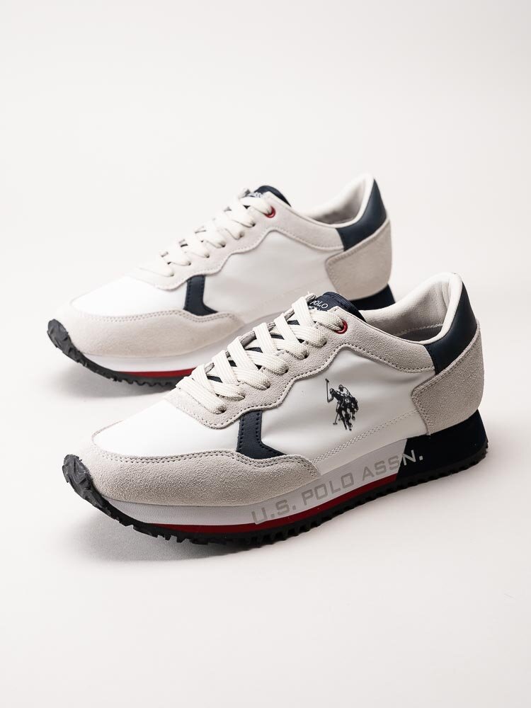 U.S. Polo Assn. - CLEEF001A - Vita sneakers i textil och mocka