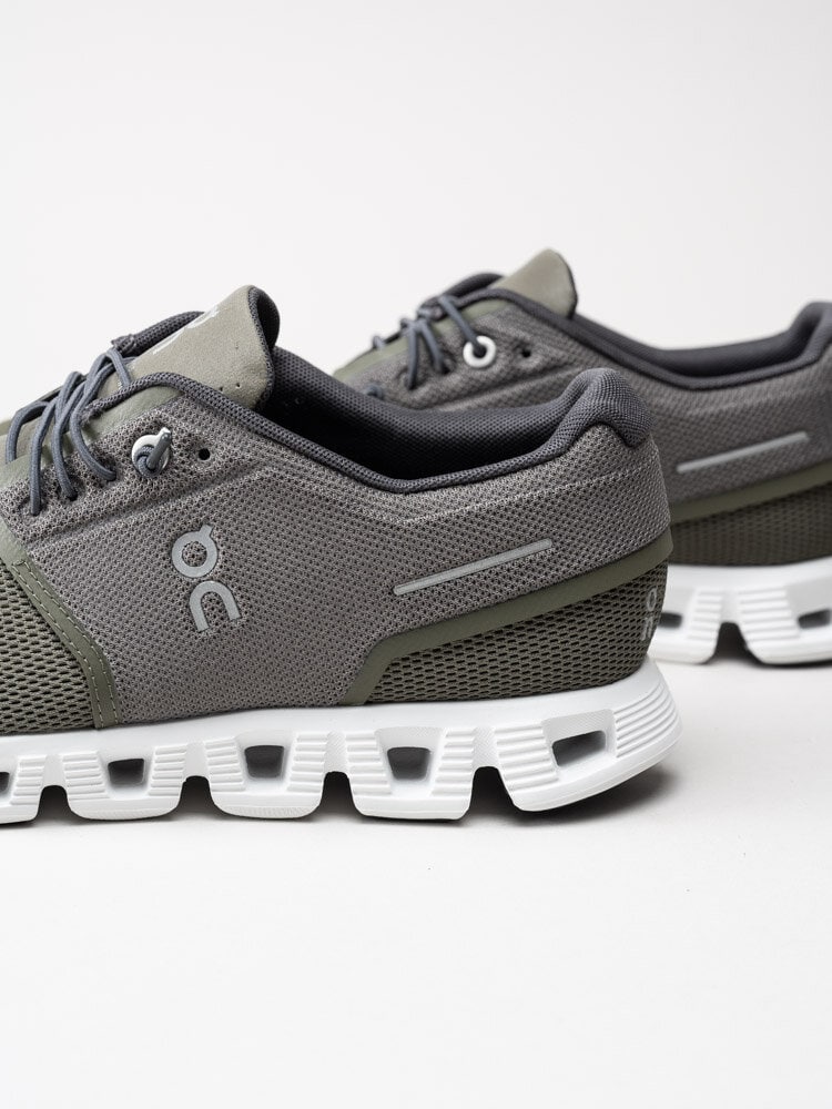 On - Cloud 5 - Olivgröna sportiga sneakers i textil