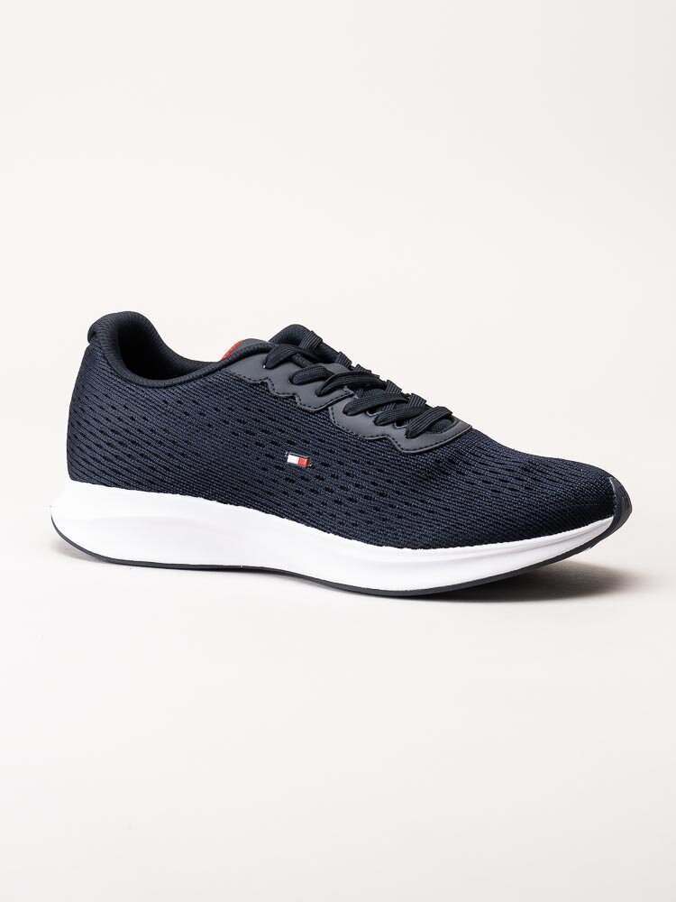 Tommy Hilfiger - Lightweigt Runner Knit Flag - Mörkblå sneakers i textil