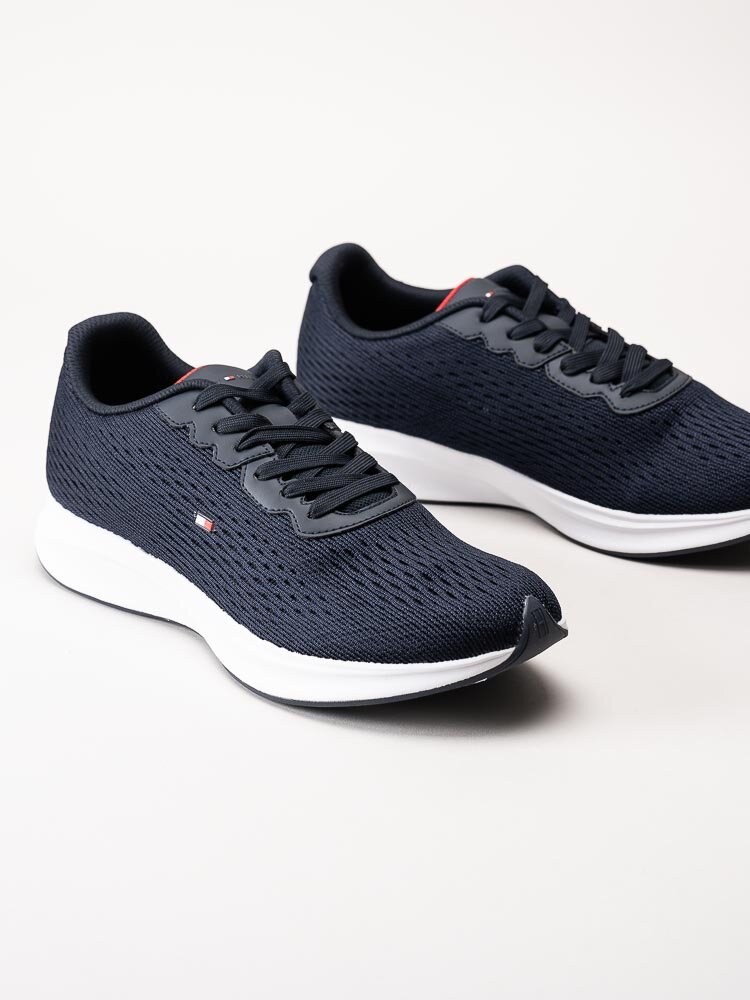 Tommy Hilfiger - Lightweigt Runner Knit Flag - Mörkblå sneakers i textil