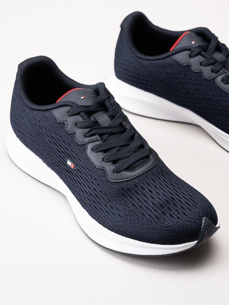 Tommy Hilfiger - Lightweigt Runner Knit Flag - Mörkblå sneakers i textil