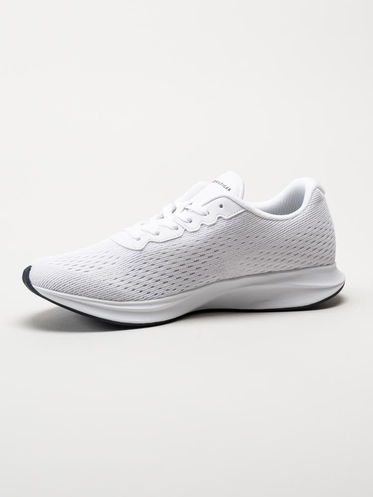 Tommy Hilfiger - Lightweight Runner Knit Flag - Vita sneakers i textil