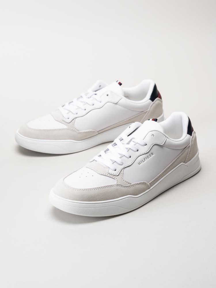 Tommy Hilfiger - Elevated Cupsole - Vita sneakers i skinn och mocka